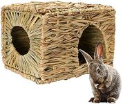 MODEHUAYING Natural Seagrass Mat Bed Hideaway Toy, Hand Woven for Rabbit Guinea Pig Chinchilla Ferret