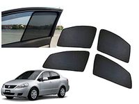 Auto Pearl Black Z Window Plug-in Half Sun Shades Car Curtain Compatible with - SX4 (Set of 4) Color Black