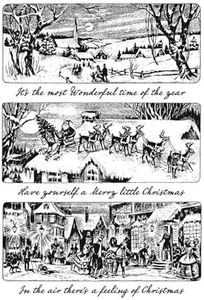 7x7.9inch Merry Christmas Wonderful Year Happy New Year Merry and Bright Santa Claus Sled Party Clear Rubber Stamp Ink Seal DIY Scrapbooking Embossing Craft Cardmaking Snow Winter Gift Wishes