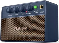 Flatsons FBA-10 Guitar Amplifier, Drive/Clean Tone Electric Guitars Amp, 10W Mini Portable Amp with Type-C Rechargeable Battery 6H Work, Wireless Vintage Guitar Speaker for Practice Travel (Blue)