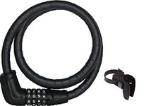 ABUS armoured cable lock Steel-O-Flex Tresorflex 6615C + SCMU holder - combination lock made of steel cable with armour made of steel sleeves security level 5-120 cm, black