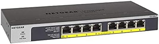 NETGEAR 8 Port PoE Switch (GS108LP) - Gigabit Ethernet Unmanaged Network Switch - with 8 x PoE+ @ 60 W Upgradeable - Desktop, Wall Mount or Rackmount - Limited Lifetime Protection