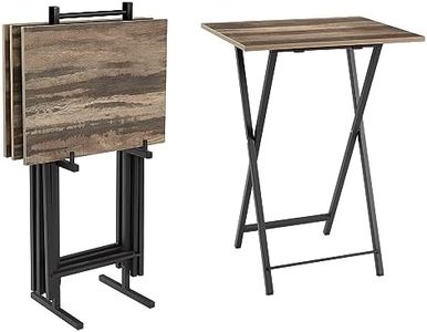 JOIN IRON Foldable TV Trays for Eating Set of 4 with Stand,Folding TV/Snack Tray Table Set,Folding TV Dinner Tables for Small Space,