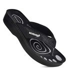 Aerosoft Womens Gliteratti Flip Flop, Adult, Glitter Black, 9