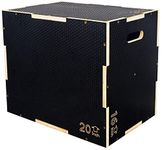 Signature Fitness 3 in 1 Non-Slip Wooden Plyo Box Plyometric Box Jumping Exercise, Multiple Sizes