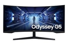 Samsung Odyssey G5 LC34G55TWWPXXU 34" 1000R Curved Gaming Monitor - 165Hz, 1ms, 1440p WQHD, Freesync Premium, HDR10, HDMI, Displayport