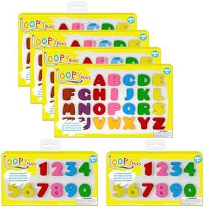 Loopy Hues Bendable Crayons For Kids, Arts & Crafts, School Supplies, 3D Letter & Number Crayons, No Sharpening Needed, Assorted Colors (124 Pack - Numbers & Letters Combo Pack)