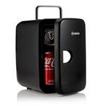 Subcold Style4 Compact Mini Fridge | Super Quiet & Portable Mini Fridge for Bedrooms | Drinks, Skincare & Beauty | 4L Capacity - Small Fridge with Can Holder (Black)