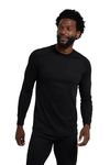 Mountain Warehouse Talus Mens Thermal Baselayer Top - Quick Drying Jumper, Easy Care, Long Sleeves, Sweater, Breathable, Lightweight & High Wicking Black L