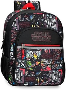 Star Wars Galactic Team Mochila Escolar Adaptable a Carro Negro 30x38x12 cms Poliéster 13,68L