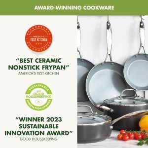 GreenPan Valencia Pro 11-Piece Ceramic Non-Stick Cookware Set – PFAS-Free, Induction Safe, Grey