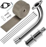 SOFO Predator 212 Exhaust Header Pipe Muffler Kit - for Honda 196cc 224cc 200cc GX160 GX200 6.5HP Engine,Coleman CT200u BT200X KT196,Baja MB200 GX160 GX200 Go Kart Mini Bike Performance Parts Chrome