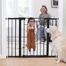 Safety 1st Contemporary Tall & Wide Gate with SecureTech - Pressure-Mounted, Tool-Free Setup, Adjustable Width (29”-47”), SecureTech Indicator, Child-Resistant Lock, Pet & Dog Barrier, Black