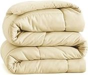 Comforter Down Alternative Microfiber Quilted Solid Comforter/Duvet Insert - Ultra Soft Hypoallergenic Bedding - Medium Warmth for All Seasons Full Comforter - Vanilla