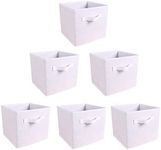 27x28x27 CM White 6X Pack Foldable Folding Storage Cube Storage Box Bookcase Fabric Cube Toy Organiser Organizer