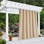 NICETOWN Outdoor Curtain with Grommet Top - Thermal Insulated Blackout Curtains UV Protection Panel for Patio, Garden Waterproof (84W x 84L, Biscotti Beige, 1 Panel)