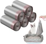 50 Count Jumbo Cat Litter Box Liners Large Drawstring Cat Litter Liners Unscented Tear Resistant Cat Litter Bags for Trash Waste to Keep Your Home Clean (Gray, Red,39 x 22 Inch)