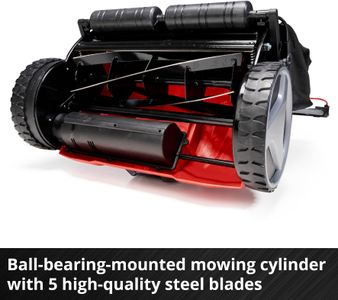 Einhell 18V Walk-Behind Cylinder Lawnmower, 38cm, 45L Grass Box – Mulching, 4 Heights, Bare Tool