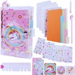 PLUSPOINT Diy Unicorn Notebook Kit Gift Set For Girls Cute Creative Dairy Kit Decorate Your Own Diary With Stickers And Star Sequins, Unicorn Pens, Badge For Kids 5 Years +, 40 Pages