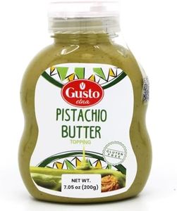 GUSTO ETNA Pistachio Cream/Butter, Squeeze Botttle 200 g (7.05 oz), Sicilian Pistachio Cream, Ideal for coffee, desserts, Pancakes, gelato, tostadas and more, Product of Italy