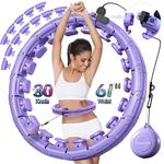 Leann L!fe U1-30 Knots Waist 20"-61”, Magnetic Lock Smart Weighted Hula Hoop for Adults Weight Loss, Infinity Hoop Plus Size,Children Adult Home Outdoors,Fitness Exercise,Abdominal Toner,Light Purple