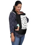 LUVWAY 4-in-1 Baby Carrier with Extra Head Support, Adjustable for 3.5 to 20 Kgs, Comfortable & Versatile Carrier for Infants and Toddlers, Perfect for Parents on The Go (Black)