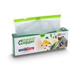 GREEN ZIPPER Seal Freezer Food Storage Bags 15 Bags in 1 Box Microwave Safe, Re-usable, Washable, Transparent & BPA Free (MEDIUM)(Plastic)