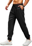 COOFANDY Mens Casual Joggers Pants Elastic Waist Chino Pants Stylish Lightweight Joggers with Pockets Black