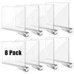 TORASO Acrylic Shelf Dividers for Closet, Wood Closets Shelf Separator and Organizer, Transparent Closet Organizer Divider for Kitchen Cabinets, Bookcases(8 pcs)