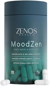 Zenos Health MoodZen Mood Support & Cortisol Reducer Supplement – Powerful Focus Supplement – Natural Formula to Enhance Mind Clarity - Made in USA, 90 Caps