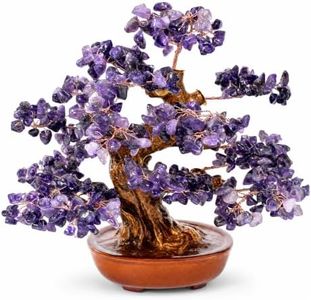 Fatonio Amethyst Bonsai Tree Feng Shui Crystal Decor for Home Office
