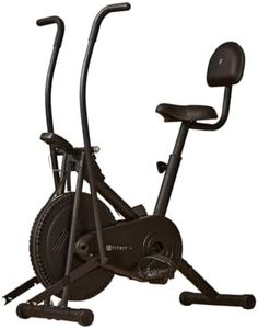 Fitkit Dual Action 2-in-1 Air Bike | Moving & Fixed Handles Exercise Cycle | Adjustable Seat & Anti-Slip Pedals | Direct Resistance | 120 kg Max Weight | 1 Year Warranty Home Use Exercise Bike