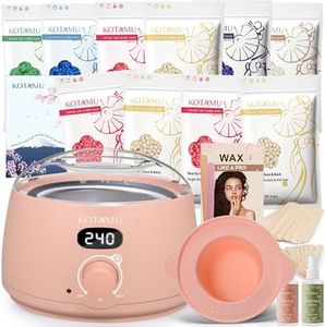 KOTAMU Pink Hair Removal Wax Kit for Women & Men, Digital Waxing Kit with 1.3lb Wax Beads for Face Eyebrow Underarm Arm Leg Chest Back Bikini Brazilian Waxing, Perfect Use at Home & Salon
