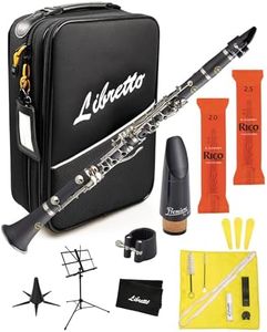 Libretto Bb Clarinet Set for Beginner and Intermediate Players, Name-Brand Mouthpiece & Reeds, Music Stand, Cleaning Kit, Instructions, Backpack Case, 5-Leg Stand, Educator-Recommended