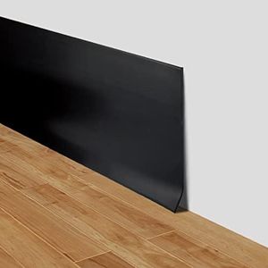 LSGCQ Flexible Baseboard Molding Trim 4 Inch x 200 Feet Self-Adhesive Vinyl Wall Base Peel and Stick Cove Base Rubber Wall Moulding Trim (Black)
