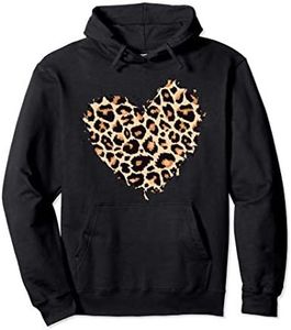 Chemise Cœur Léopard Femme Fille Cœur Léopard Graphique Sweat à Capuche