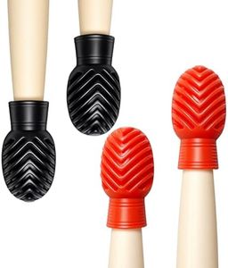 VixxNoxx 4 Pack Drum Stick Dampeners for Silent Drumming Practice, Replace Drum Practice Pad & Protect Sticks, Silicone Drumstick Tips Mute Clacking Noise on Hard Surfaces (Quiet Accessories)