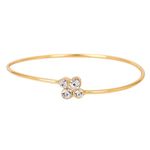 Estele Jewellery Bracelet for Women Gold Plated Stylish Designer Free Size Cuff Kada Bracelet with White Crystals for Girls and Women-301 BR