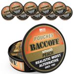 BaccOff, Smooth Peach Pouches, Premium Tobacco Free, Nicotine Free Snuff Alternative (10 Cans)