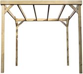 Wooden Garden Box Pergola - Canopy Shade Gazebo (2.4m x 3m, Natural (light green))