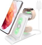 Upgraded Wireless Charging Station Compatible with Samsung Wireless Charger Galaxy Watch 5 Pro/4/3 Active 2/1 Galaxy S23/S22/S21/S20/S10/e/Note 20/10/9/Z Flip 4/3 Fold 4/3 Galaxy Buds2 Pro/Live