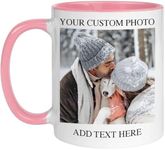 Custom Mug - Personalized Coffee Mug with Photo Text Logo | Taza Personalizada 11oz Both Sides Print | Custom Gifts for Men Women | Customized Picture Cup Dishwasher Safe