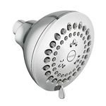 Moen Adler Chrome 3.5-Inch 4-Function Showerhead with Various High-Pressure Options, Pressure Boosting Shower Head, 23026