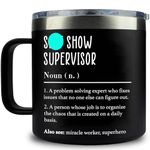 WECACYD Boss Gifts for Women, Men - Assistant Principal Appreciation Gifts, Teacher Appreciation Gifts -Thank You Gifts for Coworker, Manager, Director, Nurse, Secretary - 14 Oz Black Supervisor Mug