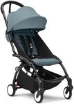 Stokke YOYO3 Stroller from 6 Months - Includes Black Frame/Aqua Seat Cushion + Canopy - Folds in & Out in a Flash - Light & Compact - Carry-On Compatible