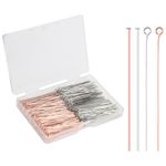 600pcs Jewelry Making Pins, 4 Types Metal Bead Pins Flat Headpins Straight Head Eye Pins Jewelry Making Accessories for DIY Craft Bracelet Earring Pendant Necklace Making (Rose Gold, Silver)