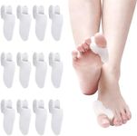 KASURE 12 PCS Bunion Corrector, Gel Toe Separator for Women, White Bunion pads, Bunion Protector, Toe Separators for Overlapping Toes, Big Toe Straightener for the Relief of Foot Pain, Calluses, Corns