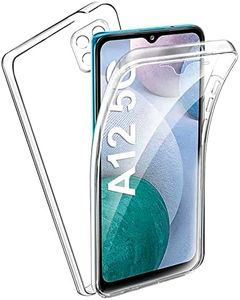 TBOC Cover Compatibile con Samsung Galaxy A12 - A12 5G [6.5"] - Custodia [Trasparente] Completa Copertura Integrale [Silicone TPU] Protezione Totale [360 Gradi] Full Body Anteriore Posteriore