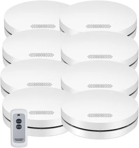 8 Pack Wireless Interconnected Photoelectric Smoke Alarm with Remote, 10 Year Lithium Battery, Compliant in All States Including Queensland 2022 Laws,AS 3786:2014 Certification