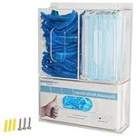 Heyrelda Disposable Glove Storage Box Mask Dispenser Holder Triple Glove Rack Hairnet Tissue Napkin Acrylic Dispenser with Lid for Wall Mount Organizer for Food Service, Lab, Medical Office, Clear